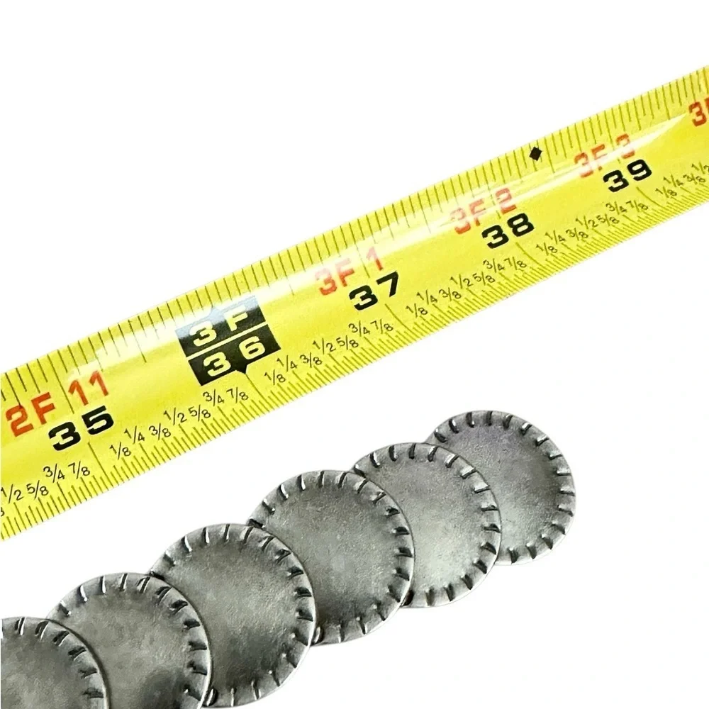 Metal Stretch Conchos Belt Hook Closure Silver Size Large / XL
